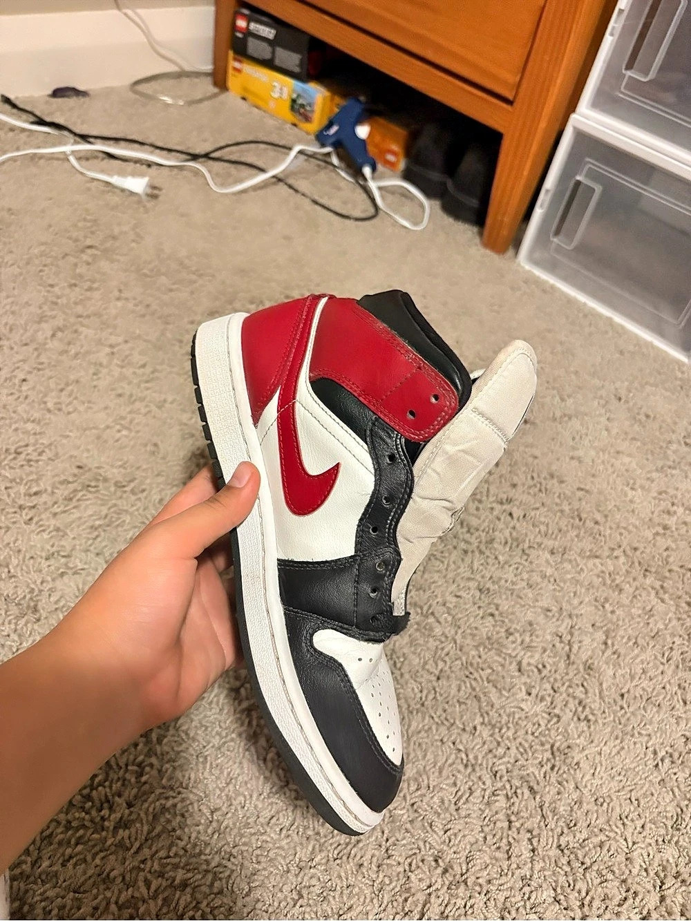 Jordan Air Jordan 1 Retro High OG High Top Sneakers in Red & Black US 7.5